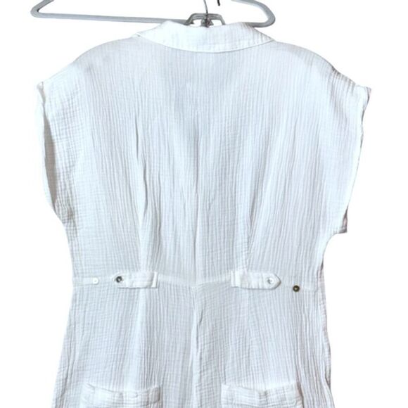 L Space Stacie Jumpsuit Cream Cotton Breezy Beach Wide Leg Vacation L NWT - Picture 6 of 14